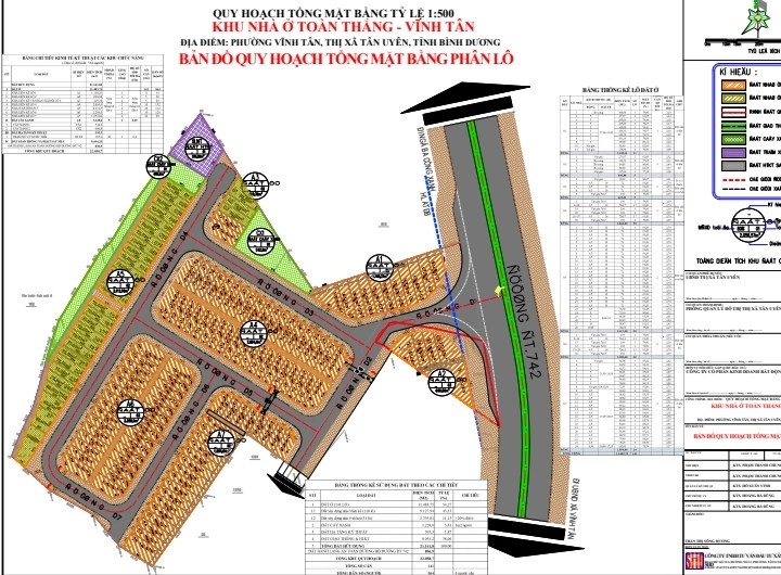 Bản đồ quy hoạch chi tiết 1/500 Dự án Khu nhà ở Toàn Thắng - Vĩnh Tân